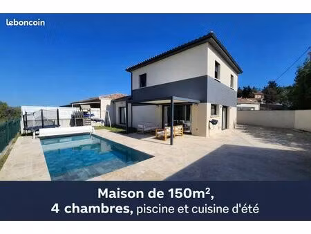 maison neuve - 150m² - pièce de vie 60m² + piscine + 4 chambres