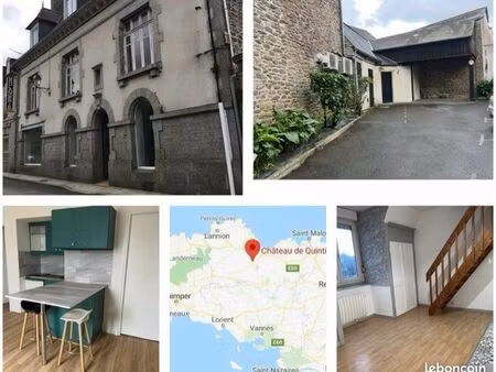 immeuble de rapport 324 m² - 3 duplex loués - local commercial - parking - quintin (côtes-