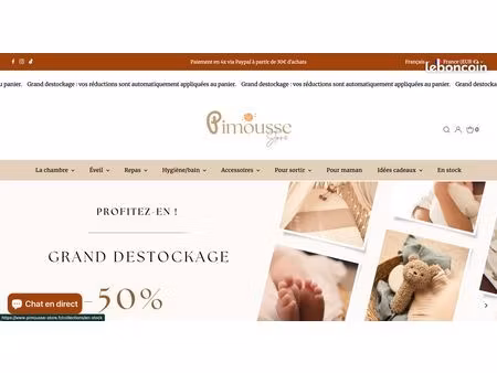 boutique e-commerce bébé & enfant clé en main (shopify) + réseaux sociaux