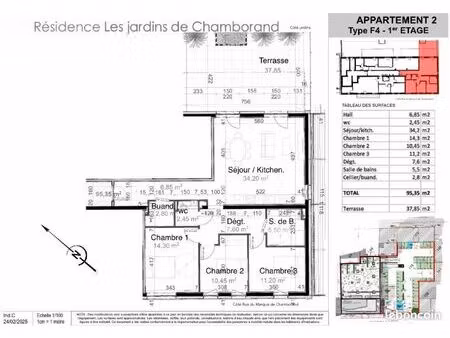 appartement 4 pièces 95 m²
