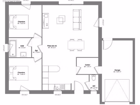 maison 4 pièces 70 m²