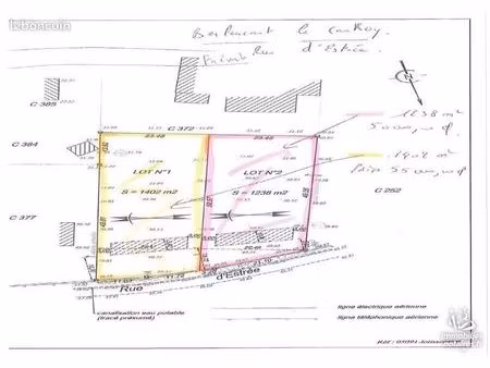 terrain 1238 m² berlencourt le cauroy