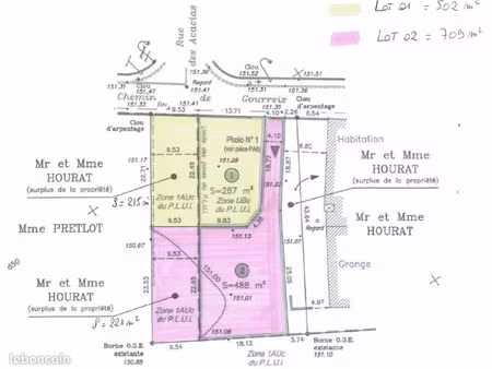 terrain viabilisé 709 m² terrain plat  calme  verdoyant  proche toutes commodités