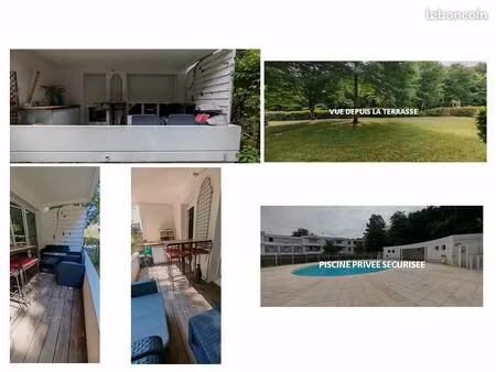 appartement t3 63 m2 avec terrasse -rés. sécurisée et piscine