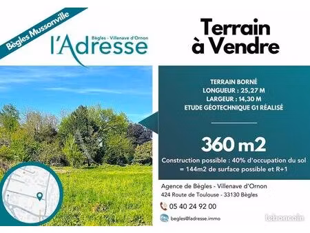 terrain 1 pièce 360 m²