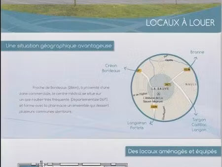 local professionnel au sein d’un centre de santé dynamique – proche bordeaux