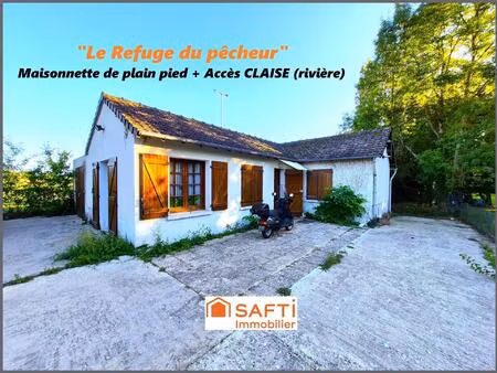 maisonnette(eau-elec-fibre) +jardin+garage+rivière