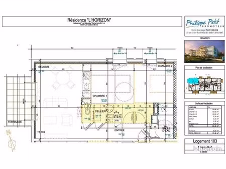 appartement 3 pièces 63 m²