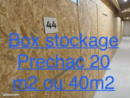 local stockage 20 ou 40 m2 (box) prechac 33730