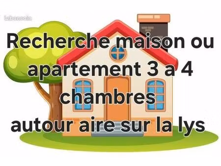 recherche maison ou apartement 3 à 4 chambres