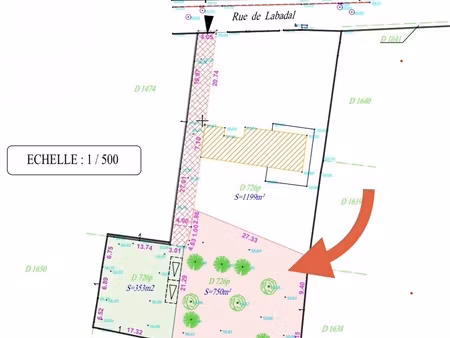 vente terrain à bâtir 750 m²