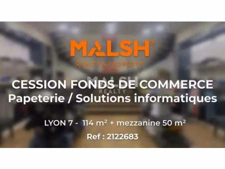 fonds de commerce - papeterie 114 m² + mezzanine 50 m² - lyon 7