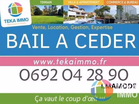 cession de bail – local commercial 132 63 m² – centre-ville saint-denis 97400