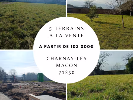 vente terrain 1000 m² charnay-lès-mâcon (71850)
