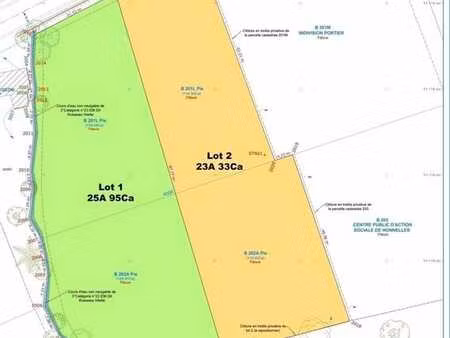 terrain à bâtir de 21 mètres de façade