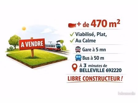 terrain 475 m² belleville en beaujolais