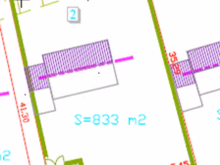 vente terrain 833 m²