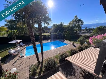 villa rénovée avec piscine et vue sur le leman