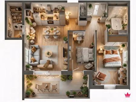 très beau t3 de 67m² avec terrasse de 13m² plein sud