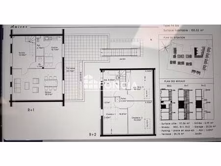 exclusivite amiens ouest appartement de type 4 en duplex de 117.06 m2 au sol soit 100.52 m