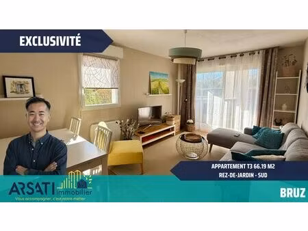 appartement t3 - bruz - rez-de-jardin - sud -