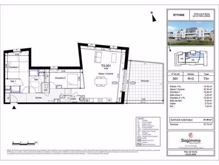 vente appartement 3 pièces à treillières (44119) : à vendre 3 pièces / 92m² treillières