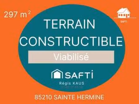vente terrain à sainte-hermine (85210) : à vendre / 297m² sainte-hermine