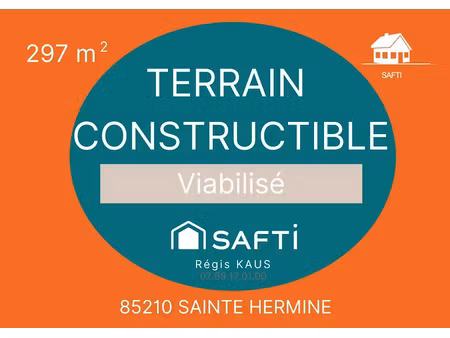 vente terrain à batir 297 m² à sainte-hermine (85210)  33 500 €