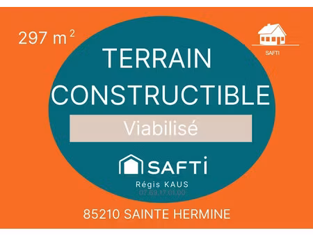 vente terrain à batir 297 m² à sainte-hermine (85210)  33 500 €