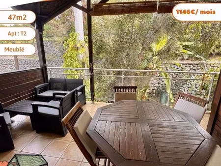 a louer - t2 meuble - st gilles les bains