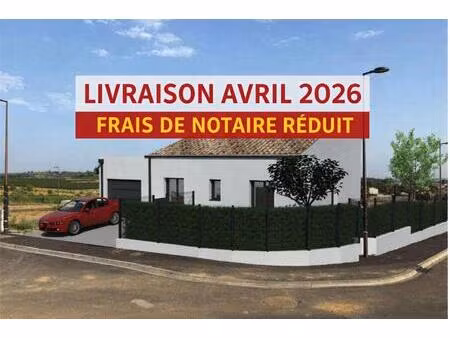 thézan-lès-béziers – villa neuve re 2020 – 3 faces – 91 m² + garage + terrasse