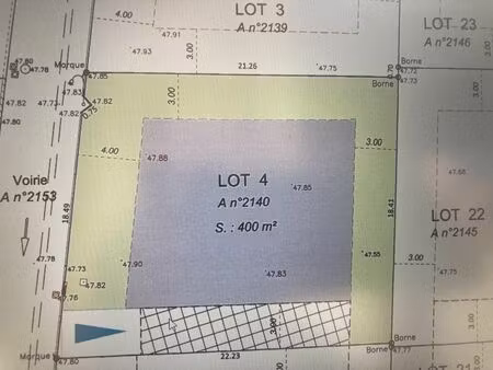 vente terrain 140 m² roquefort-des-corbières (11540)