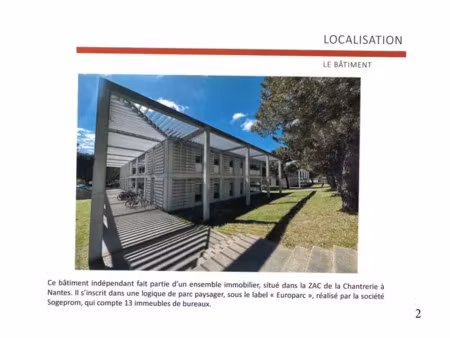 immeuble de bureaux independant a vendre nantes 1200 m² et 43 parkings