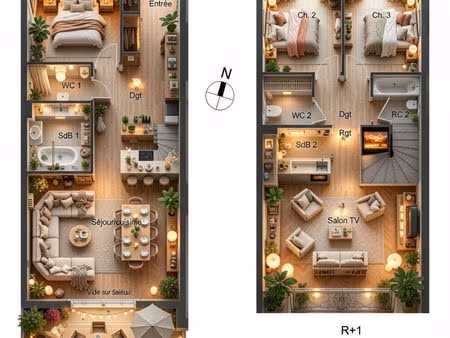 magnifique t5 duplex au en rdc  plein sud  sublime terrasse de 16m²