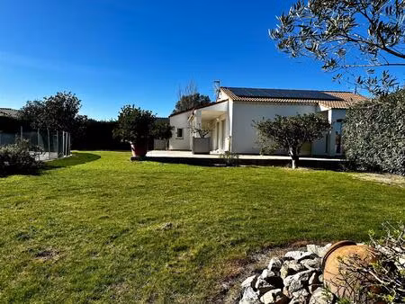 vente villa plain pied 4 faces piscine  garage double atelier  66350 pia.