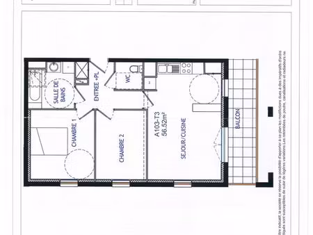 t3 à louer 776 + 84 charges balcon + 2 garages communicants