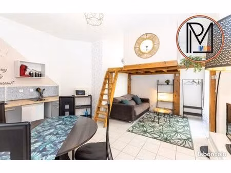 studio spacieux meublé avec terrasse aux arceaux