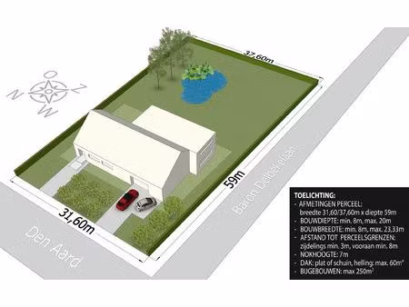 hoekperceel van ca. 2.029 m² in rustige  groene ligging!