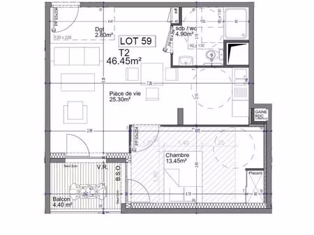 villefranche sur saône - appartement type 2 - pcbvs