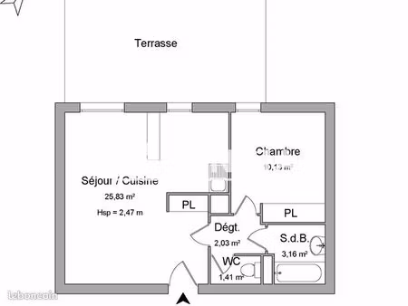 appartement 2 pièces 42 m²