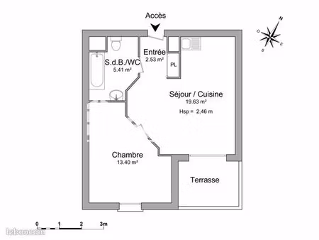 appartement 2 pièces 40 m²