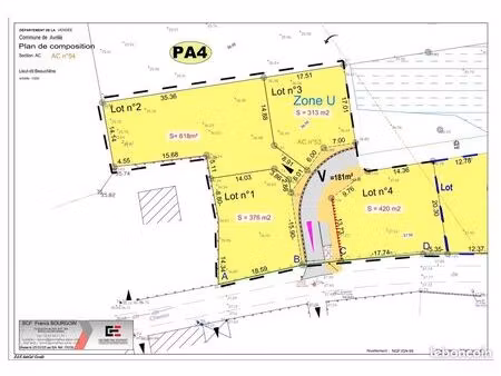 avrille - terrain constructible 618 m2 - lot 2