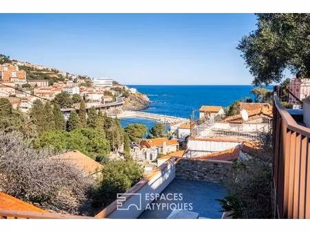 villa d'architecte avec vue panoramique sur la mer à cerbère