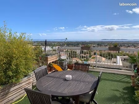 location appartement duplex 3 pièces toit terrasse vue mer exceptionnelle dans résidence s