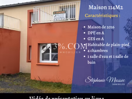 maison contemporaine de 2016 - 114m2 habitable - 4 chambres - dpe a