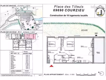 appartement 3 pièces 72 m²