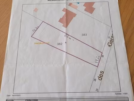 terrain 1044m2 constuctible