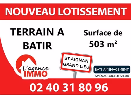 a vendre a saint aignan de grand lieu terrain a batir 503 m2