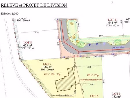 terrain 633 m² amilly