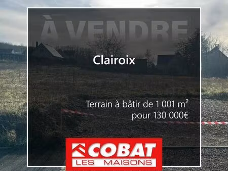 terrain 1 000 m² clairoix